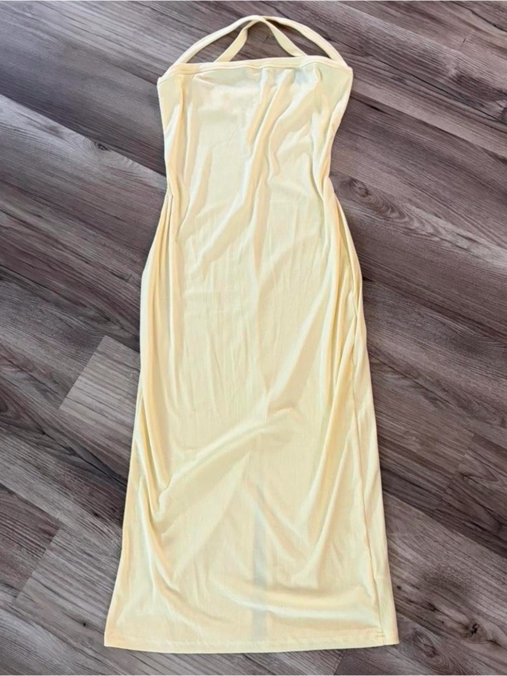 & Other Stories Pale Yellow Halter Maxi Dress